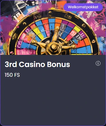 3rd casino bonus 150 free spins – kleurrijk roulettewiel met graffiti