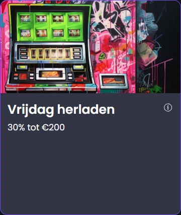 Vrijdag herladen bonus 30% tot €200 – kleurrijke slotmachine met graffiti achtergrond